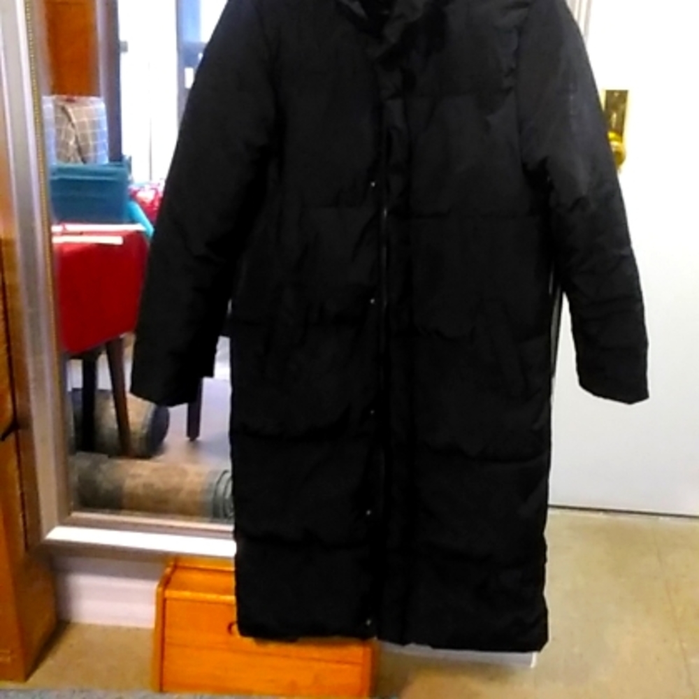 Men's black parka coat